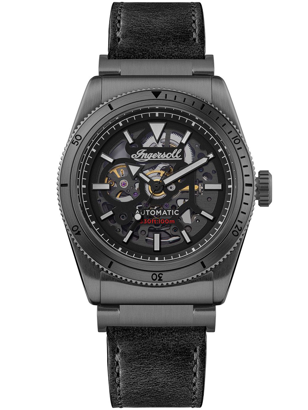 Ingersoll The Scovill I13902 Herrenuhr Schwarz • Automatikwerk • 10 ATM