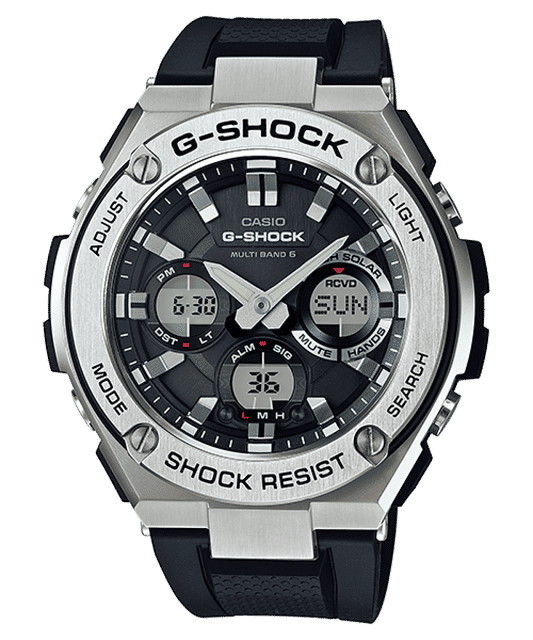Casio G‑SHOCK Herrenarmbanduhr mit dunkel-schwarzem Zifferblatt und Metallgehäuse