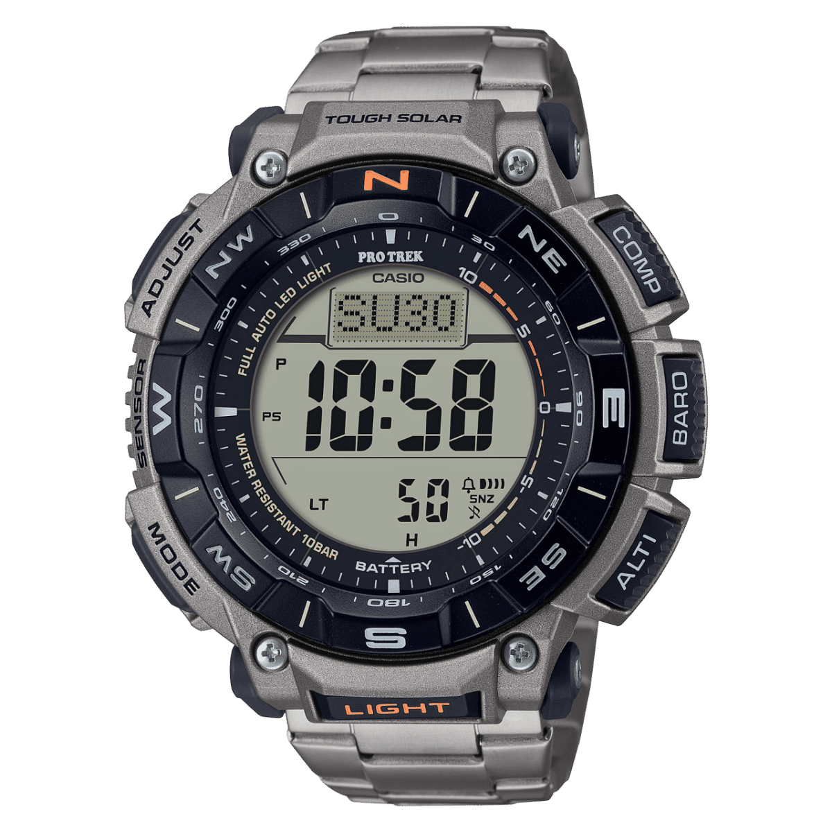 Casio PRG-340T-7ER Pro Trek Herrenuhr Weiß • Tough Solar • Digitaler Kompass