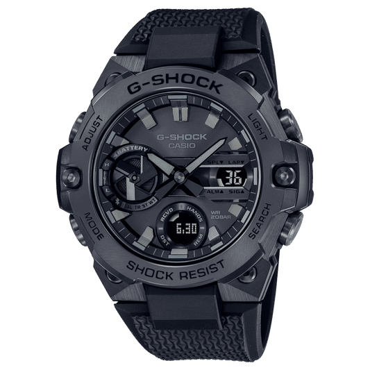 Casio G‑SHOCK Herrenuhr mit dunkelblauem Zifferblatt und Silikonarmband