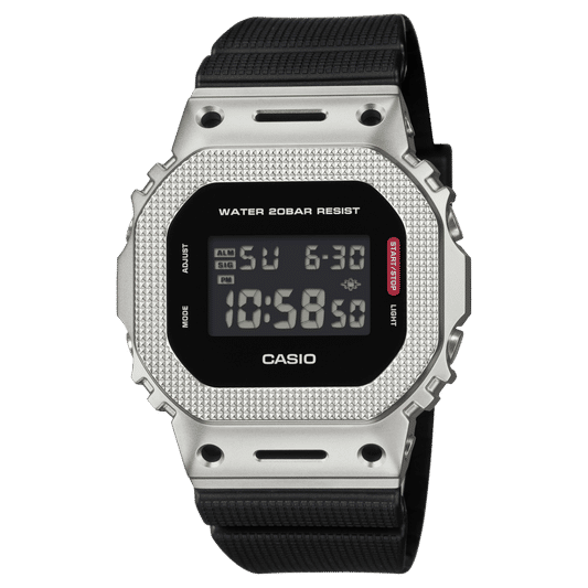 Casio G‑Shock Digitaluhr GM‑5600M‑1ER mit schwarzem Kautschukband und Edelstahl-Lünette