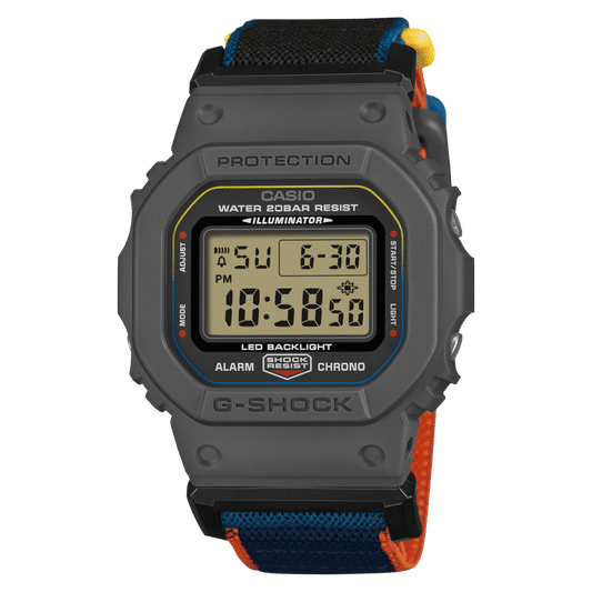 Zegarek Casio DW-5600MNC-8A2ER G-Shock Origin antracytowo-niebieski • zapięcie magnetyczne FIDLOCK® • tworzywo sztuczne pochodzenia biologicznego