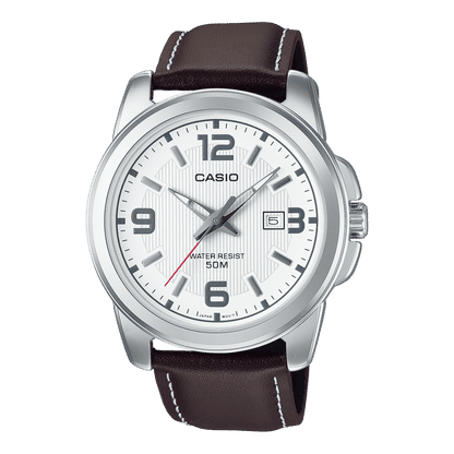 Casio Collection MTP-1314PL-7AVEF Herrenuhr Weiß • Mineralglas • Lederarmband