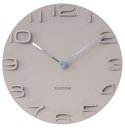 Reloj de pared Karlsson de 42 cm, esfera gris claro con números incrustados