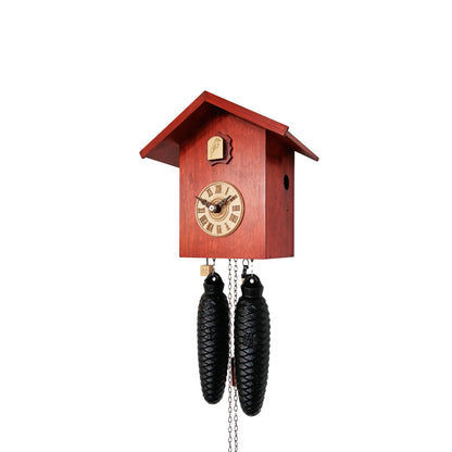 Rombach & Haas LIFE SK34-3 Reloj de Pared Rojo • Movimiento Mecánico de 8 Días • Reloj de Cuco Original de la Selva Negra