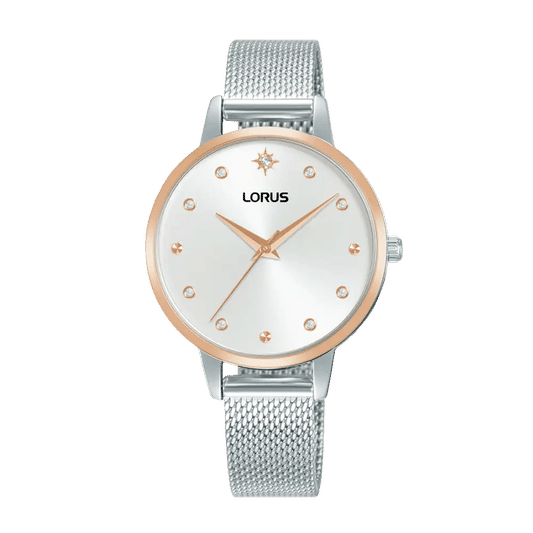 Lorus RG288XX9 Damklocka Vit • Mineralglas • Armband i Rostfritt Stål Mesh