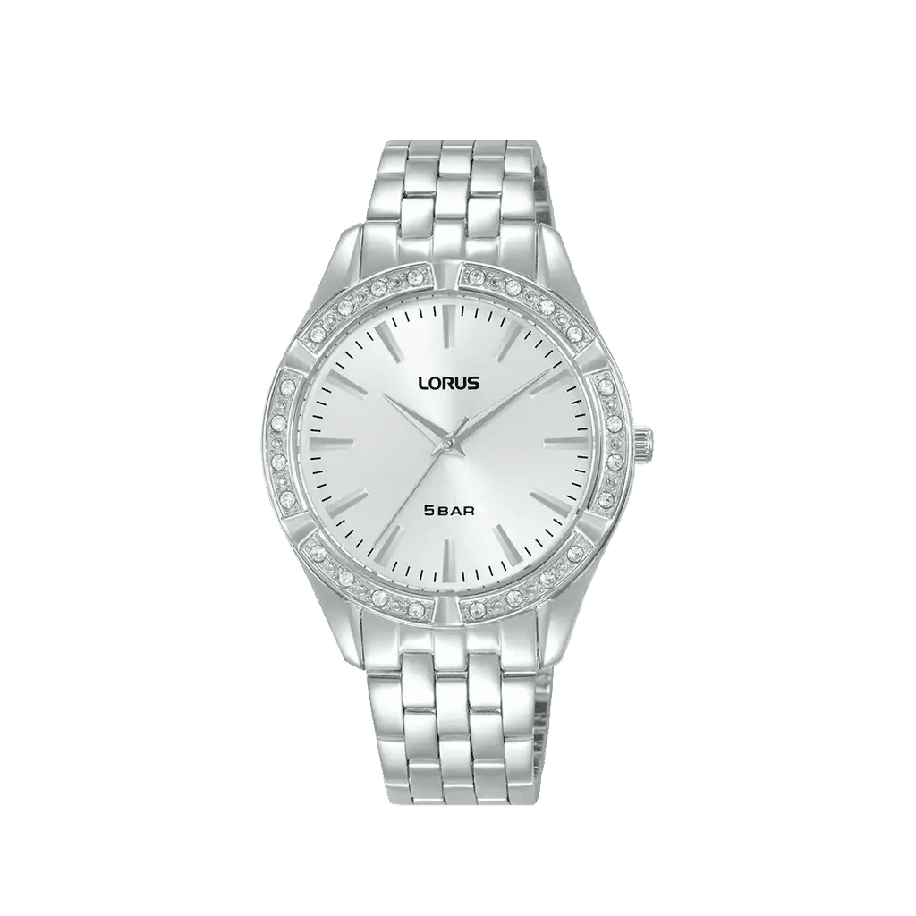Lorus RG289XX9 Reloj de Mujer Set con Pulsera Plata • Cristal Mineral • Pulsera de Acero Inoxidable