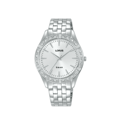 Lorus RG289XX9 Reloj de Mujer Set con Pulsera Plata • Cristal Mineral • Pulsera de Acero Inoxidable