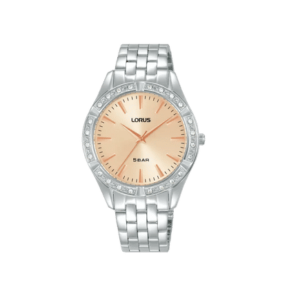 Lorus RG291XX9 Reloj de Señora Rosé • Vidrio Mineral • Brazalete de Acero Inoxidable