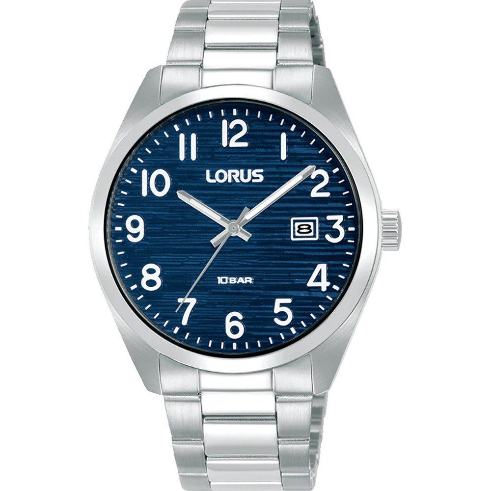Lorus Classic RH907RX9 Herren Armbanduhr • Blaues Ziffernblatt • Edelstahlarmband