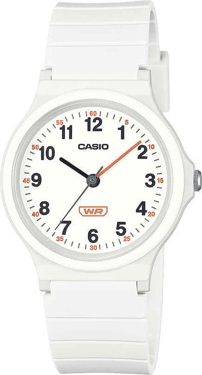 Casio reloj de mujer con correa de plástico blanco y esfera analógica