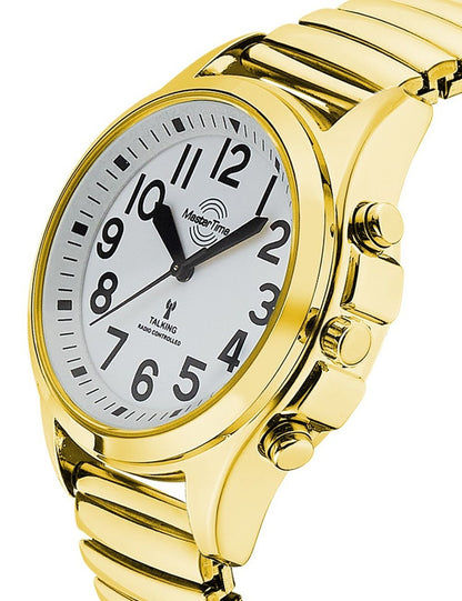Master Time MTLA-10943-12Z Damenuhr Goldfarben • Sprechende Funkuhr • DCF77-Funksignal, Bild 2