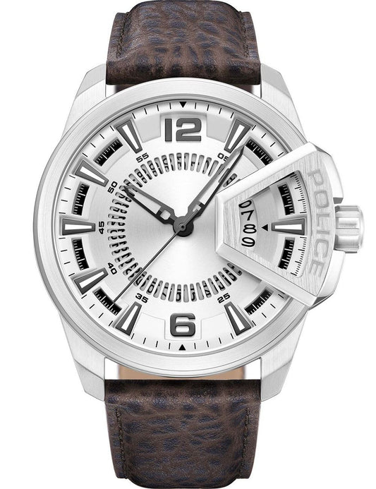 Police Underlined PEWJB0005601 Herrenuhr Silber • Mineralglas • Quarzwerk mit Datum