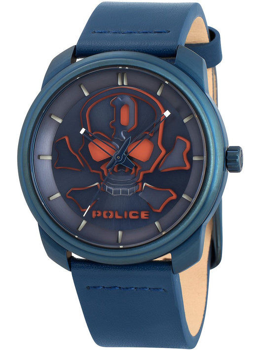 Police Bleder PL15714JSBL.03 Herrenuhr Blau • Mineralglas • Leuchtzeiger & Leuchtindizes