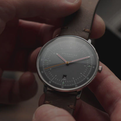 Reloj Sternglas Hamburg S01-HH39-VI11 para hombre • Diseño Bauhaus premiado • Cristal de zafiro