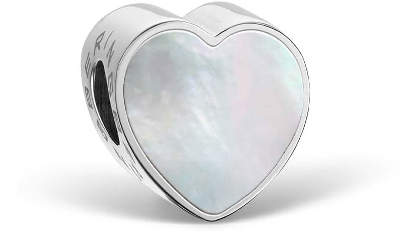 Colgante de corazón de acero inoxidable con incrustación brillante y luminosa
