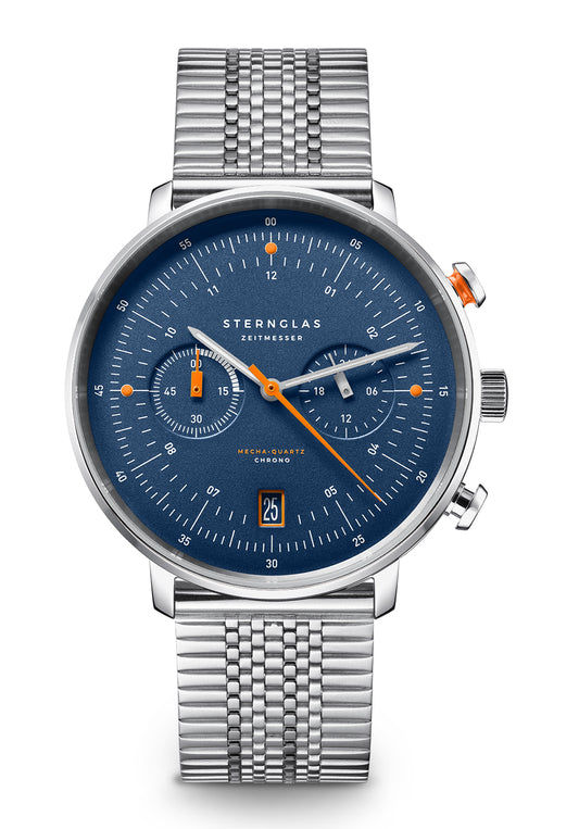 Sternglas Hamburg Chrono Edition Küste Herrenuhr Dunkelblau • Mecha-Quartz Chronograph • Saphirglas
