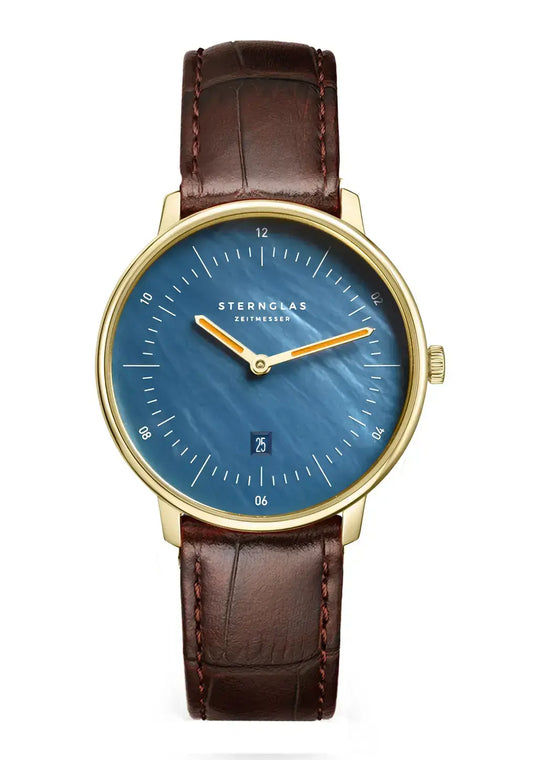 Sternglas Naos XS S01-NDP07-NB01 Damen Armbanduhr Perlmutt Blau • Saphirglas gewölbt • Ronda 784 Quarzwerk