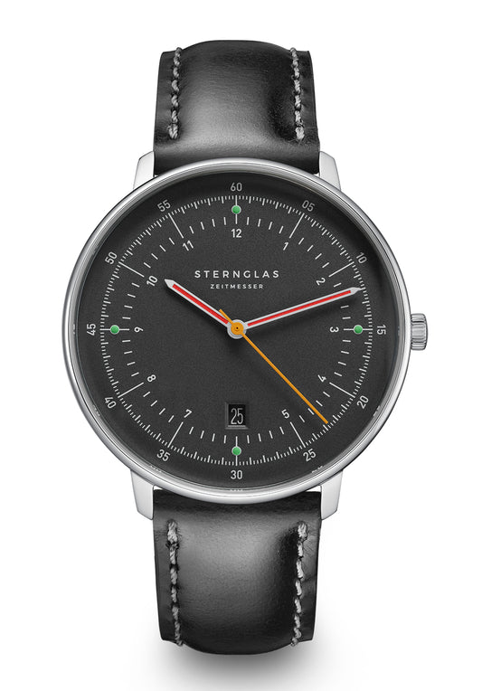 Sternglas Hamburg neugraphit S01-HH39-VI11 Herrenuhr Anthrazit • Gewölbtes Saphirglas • Ronda 715 Quarzwerk