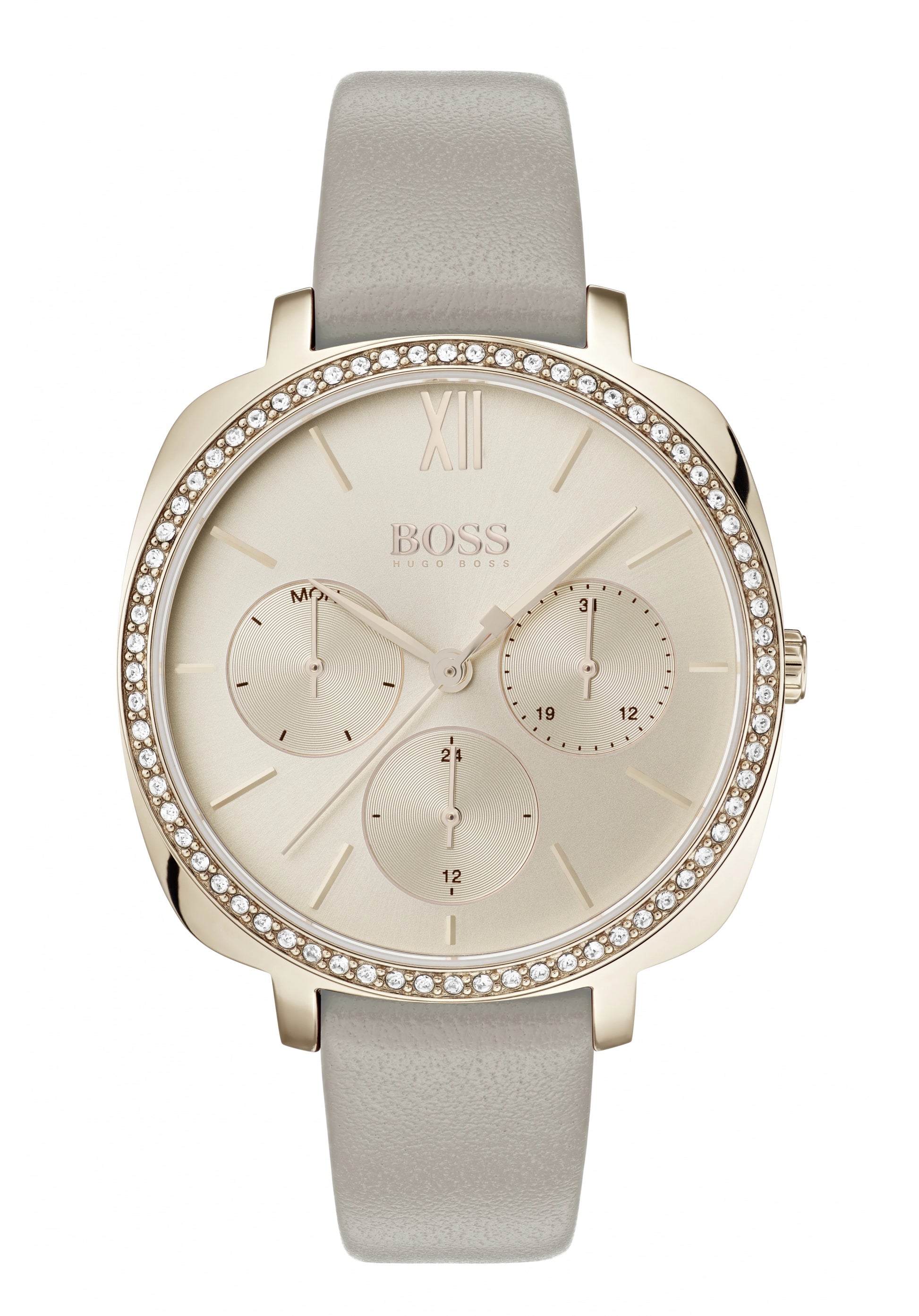 BOSS Seduction 1502493 Damen Armbanduhr Gold • Mineralglas • Datum & Wochentag