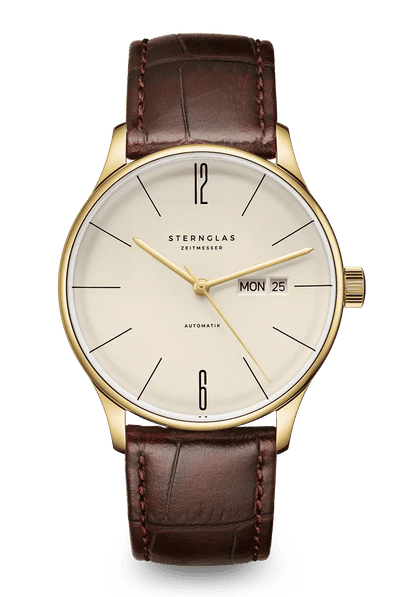 Sternglas Berlin Automatik Armbanduhr Sepia Gold • Automatikwerk • Puristisches Bauhaus-Design