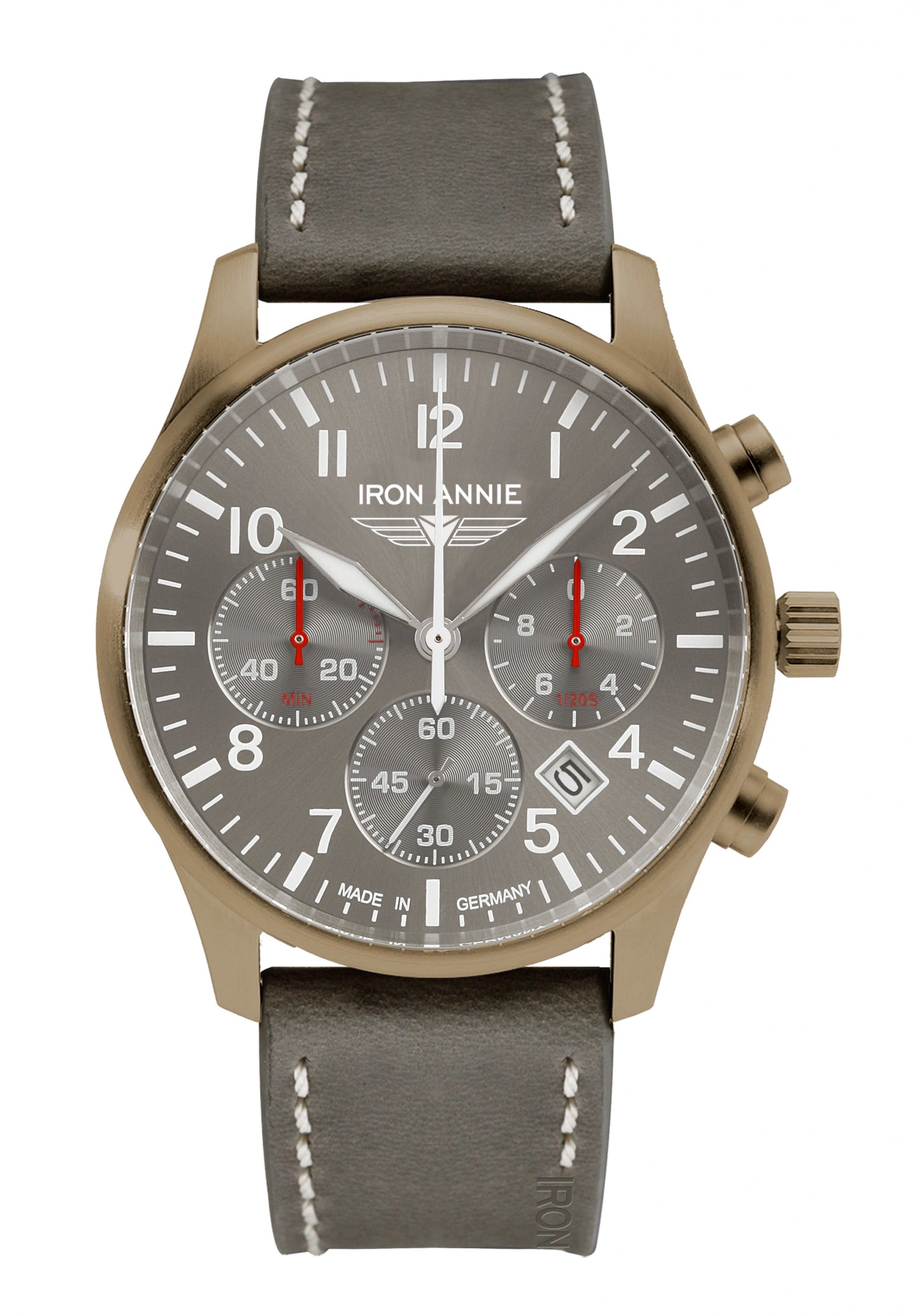 Iron Annie Captains Line 5674-4 Herren Chronograph Gold • Mineralglas • 10 bar
