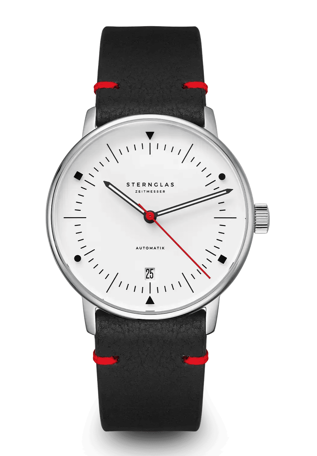 Sternglas Naos Edition Bauhaus X Armbanduhr Rot • Bauhaus-Design • Deutsche Uhrenmarke