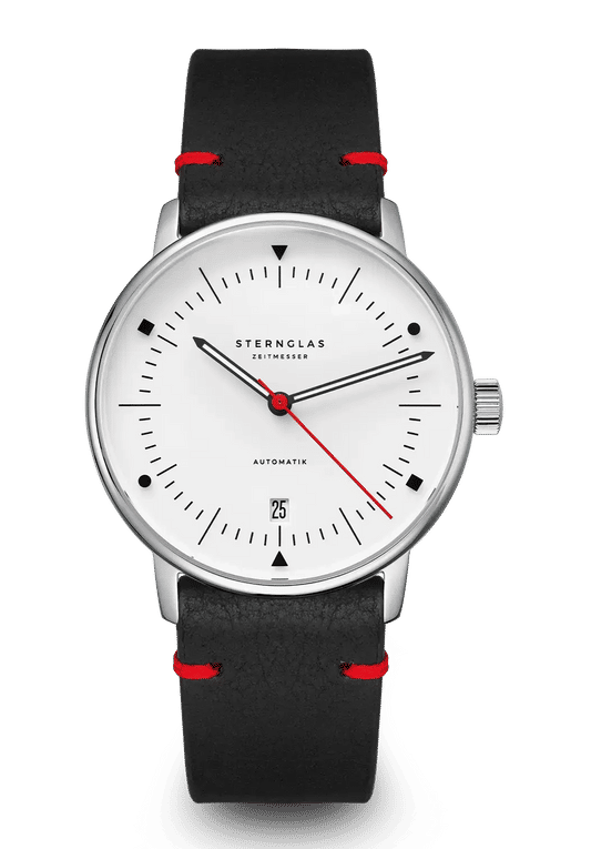 Sternglas Naos Edition Bauhaus X Armbanduhr Rot • Bauhaus-Design • Deutsche Uhrenmarke