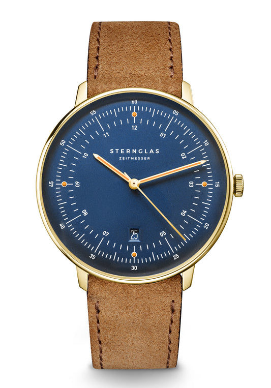 Sternglas Hamburg Edition Marine Armbanduhr Dunkelblau • Saphirglas mit Antireflexbeschichtung • Quarzwerk Ronda 715 mit