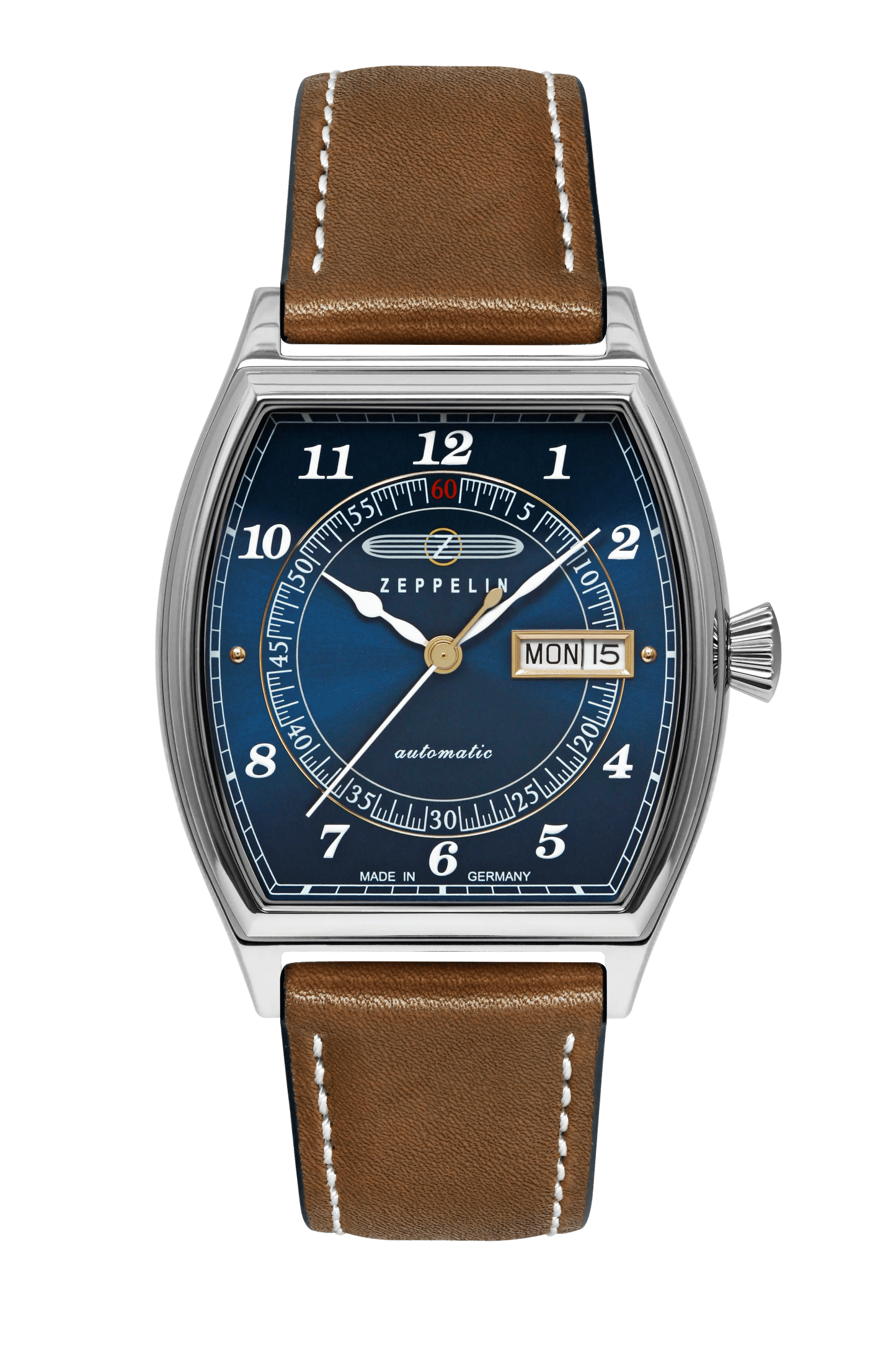 Zeppelin Metropolis 8360-3 Herren • Automatikwerk mit Sichtboden • Day-Date-Anzeige