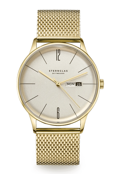 Sternglas Berlin 38mm Armbanduhr • Gewölbtes Saphirglas • Minimalistisches Bauhaus-Design