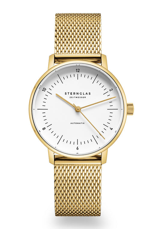 Sternglas Naos XS Automatik gold Damenuhr • Miyota 6T15 Automatikwerk • Gewölbtes Saphirglas
