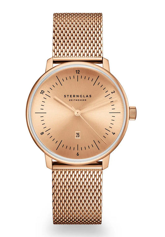 Sternglas Naos XS Elyra Damen Armbanduhr Roségold • Bauhaus-Design • Quarzwerk