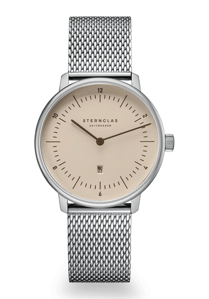 Sternglas Naos XS Damen Armbanduhr Sandbraun • Schlankes Quarzwerk • Minimalistisches Design