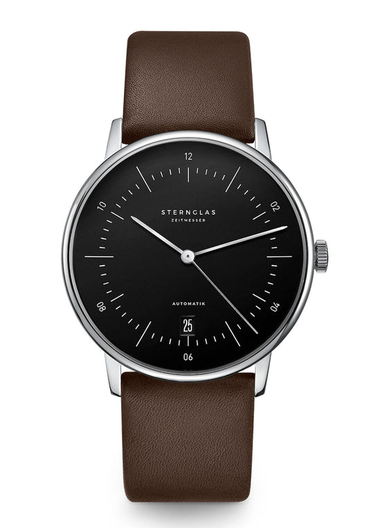 Sternglas Naos Automatik Herrenuhr Weiß • Bauhaus-Design • Saphirglas