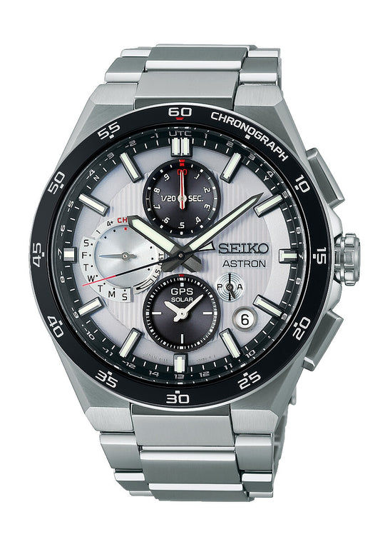 Seiko Astron GPS Solar Dual Time Chronograph • GPS-Solarwerk Kaliber 5X83 • Titan-Saphirglas-Kombination