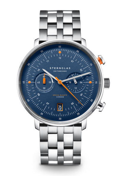 Sternglas Hamburg Chrono Edition Küste S01-HC06-EB05 Herren Armbanduhr Dunkelblau • Mecha-Quartz Chronograph • Saphirglas