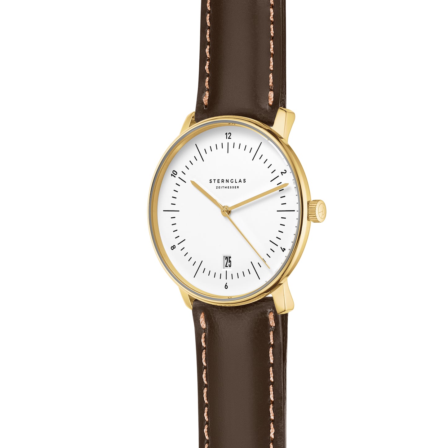 Sternglas Naos Edition Heritage Bridle Herrenuhr Braun • Leder-Armband im Vintage-Stil • Schlichtes Bauhaus-Design, Bild 2