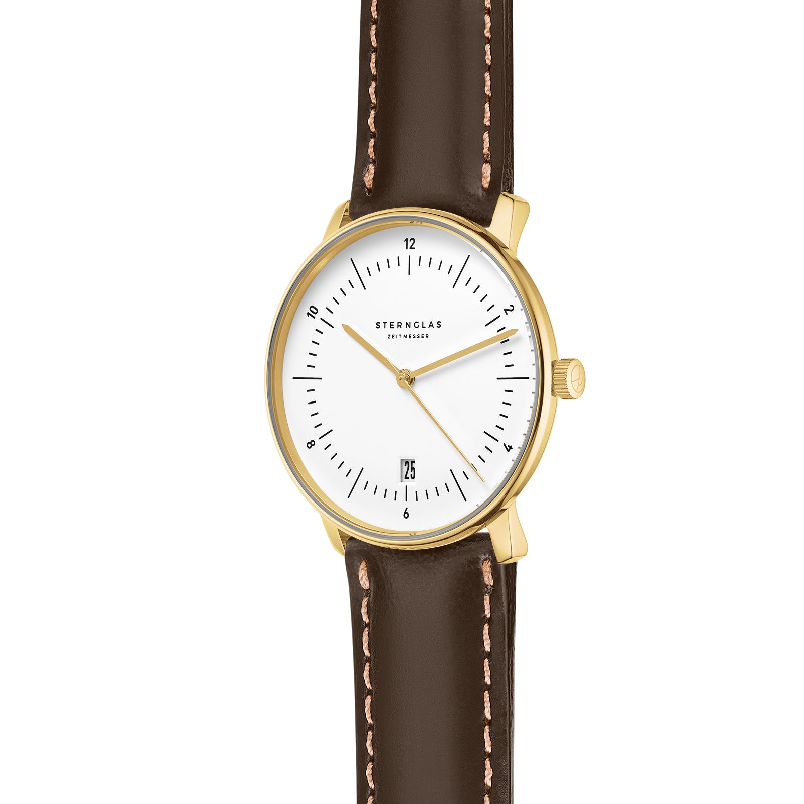 Sternglas Naos Edition Heritage Bridle Herrenuhr Braun • Leder-Armband im Vintage-Stil • Schlichtes Bauhaus-Design, Bild 2