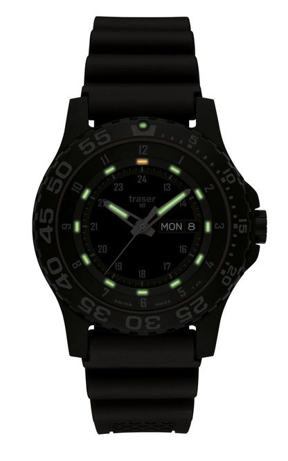 Traser Shade Kautschuk Saphir Herrenuhr Schwarz • Saphirglas • Kautschukarmband, Bild 2