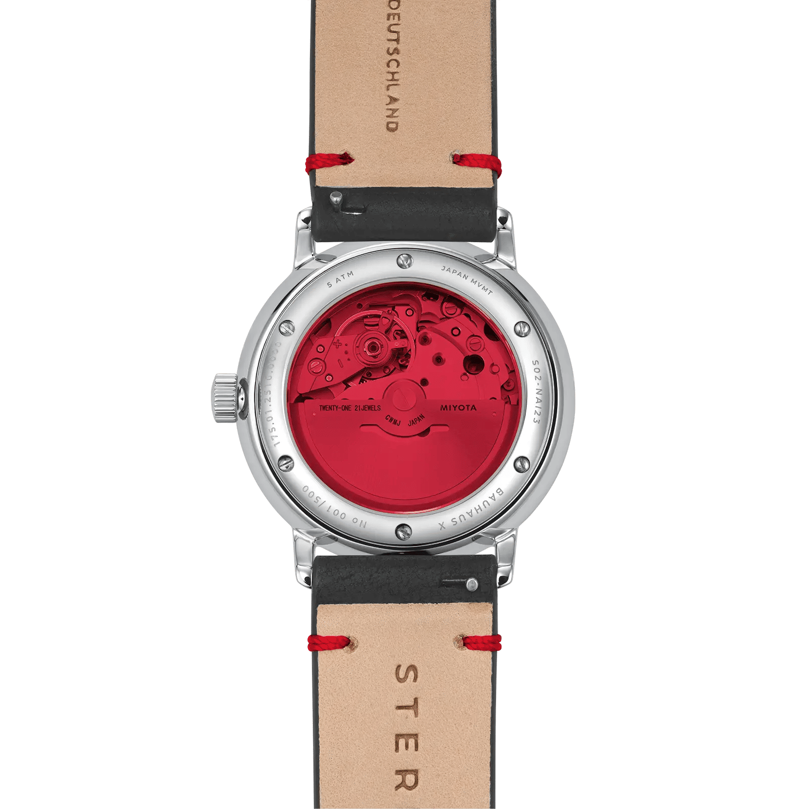Sternglas Naos Edition Bauhaus X Armbanduhr Rot • Bauhaus-Design • Deutsche Uhrenmarke, Bild 3