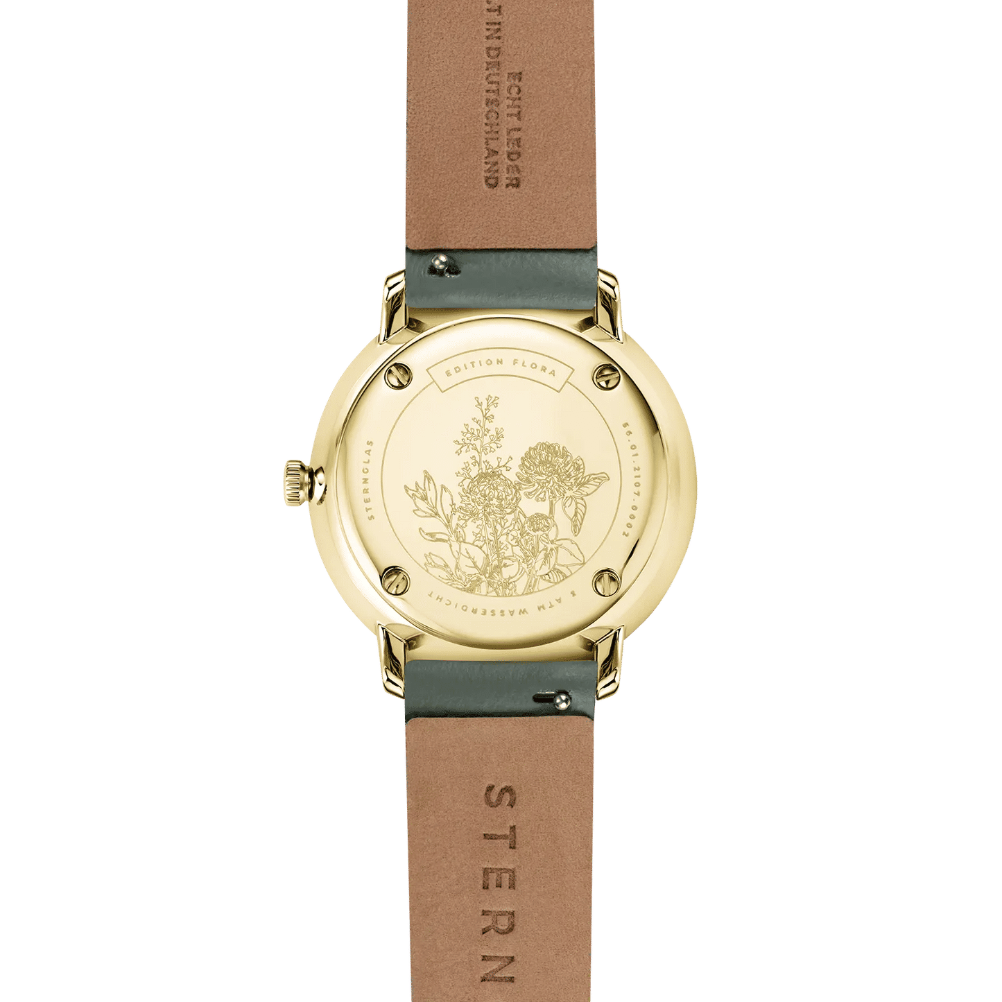 Sternglas Naos XS Edition Flora Damen Armbanduhr Salbeigrün • Florale Sonderedition • Vergoldetes Gehäuse, Bild 3