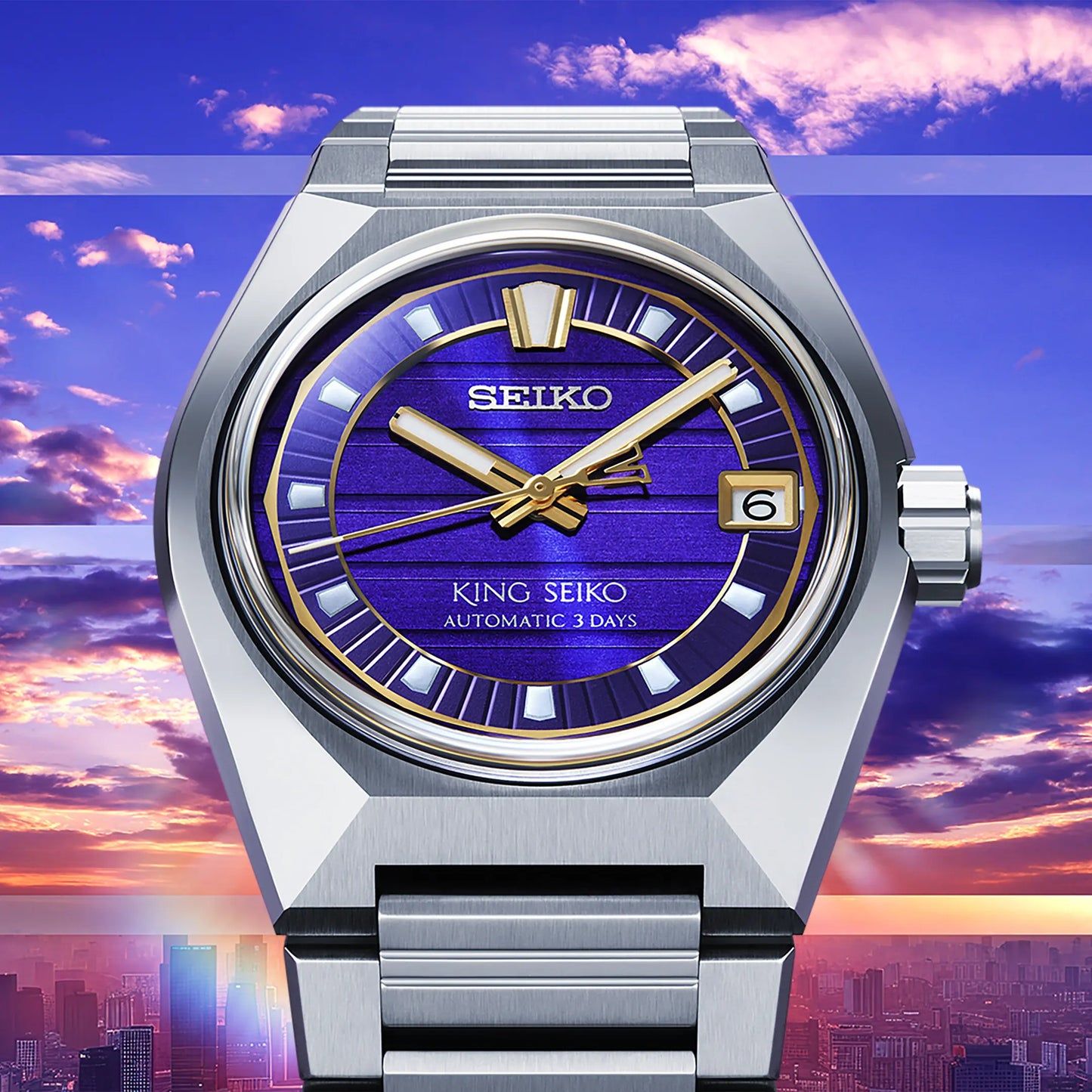 King Seiko Vanac SLA083 Herrenuhr Lila • Automatikwerk Kaliber 8L45 • Saphirglas, Bild 4