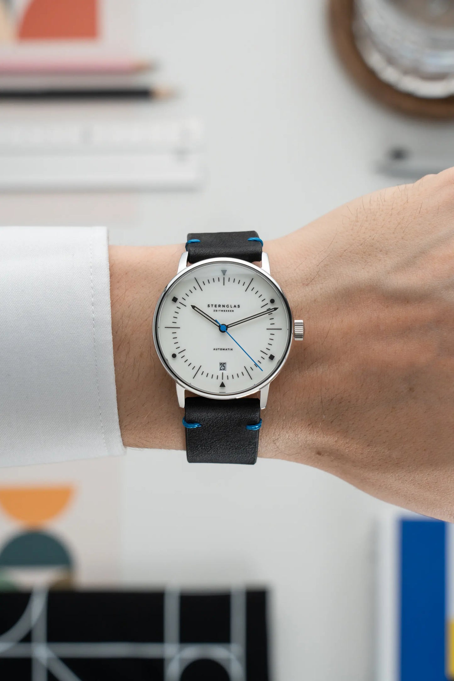 Sternglas Naos Edition Bauhaus X Armbanduhr Blau • Bauhaus-Design • Saphirglas, Bild 5