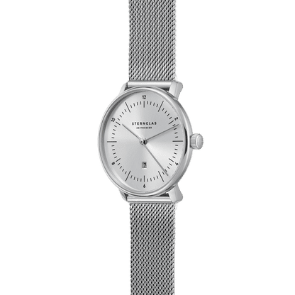 Sternglas Naos XS Elyra Damen Armbanduhr Silber • Minimalistisches Bauhaus-Design • Quarzwerk, Bild 5