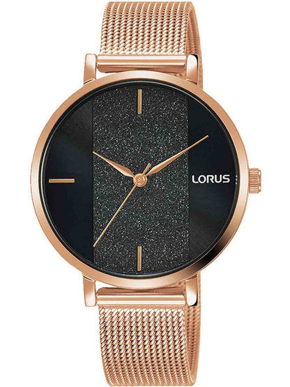 Lorus RG210SX9 Damen Armbanduhr • Mineralglas • Roségoldenes Mesh-Armband