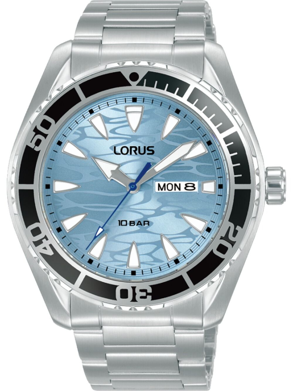 Lorus Sports RH389AX9 Herren Armbanduhr Hellblau • Mineralglas • Leuchtzeiger