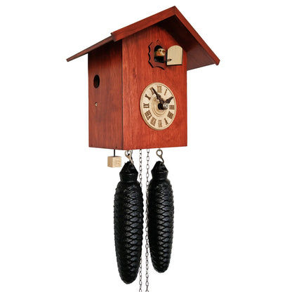 Rombach & Haas LIFE SK34-3 Reloj de Pared Rojo • Movimiento Mecánico de 8 Días • Reloj de Cuco Original de la Selva Negra