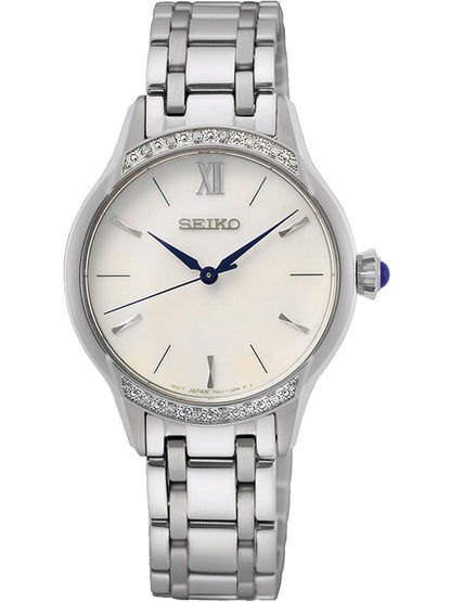 Seiko Conceptual SRZ543P1 Damenuhr Silber • Saphirglas mit Diamanten • Perlmutt-Zifferblatt