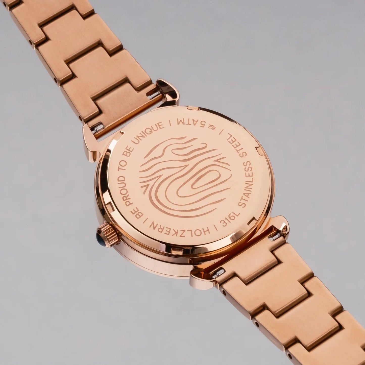 Holzkern Sunglister Damenarmbanduhr Roségold • Perlmutt-Zifferblatt • Mineralglas, Bild 5